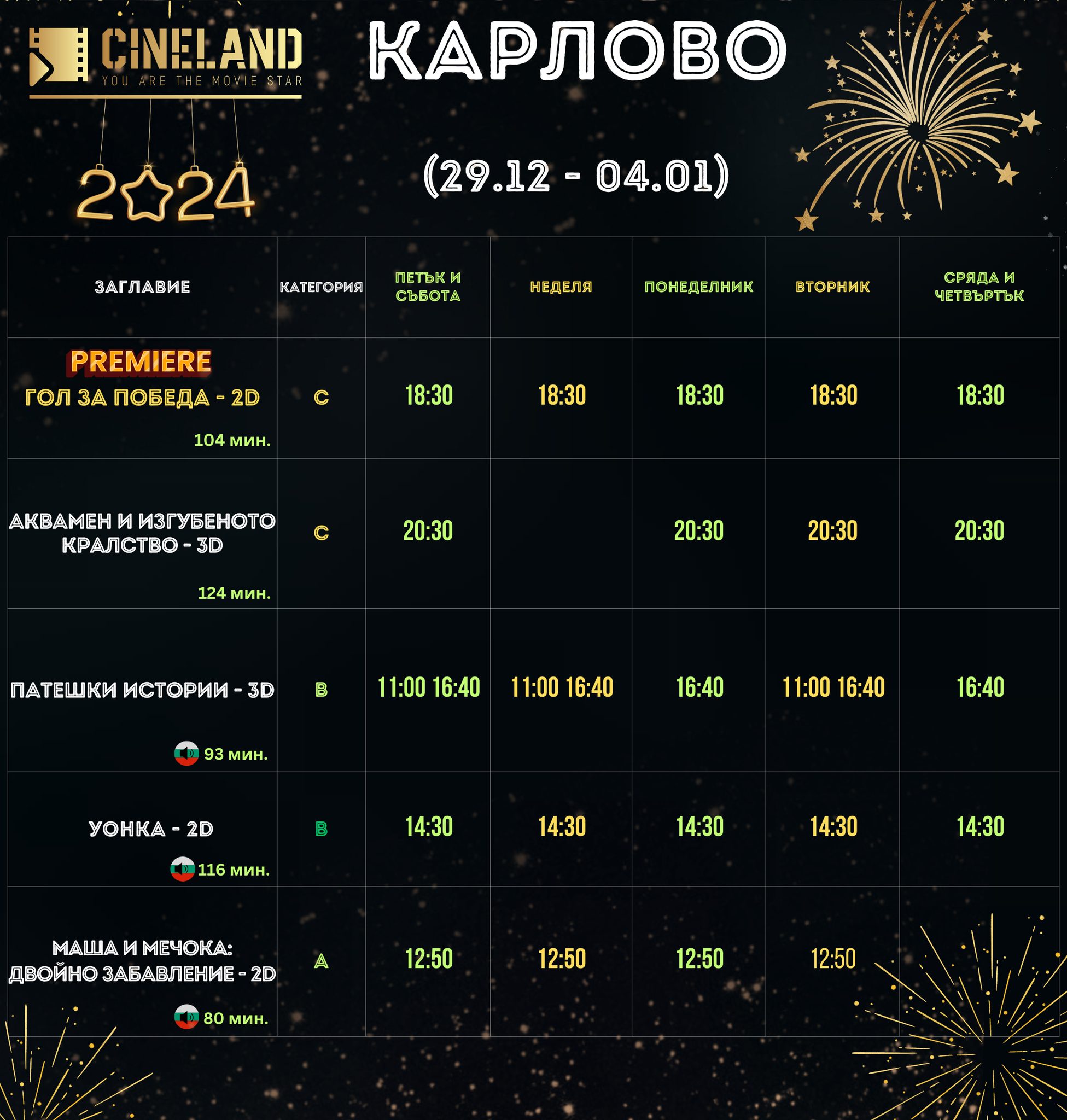 CineLand :      29.12-04.01